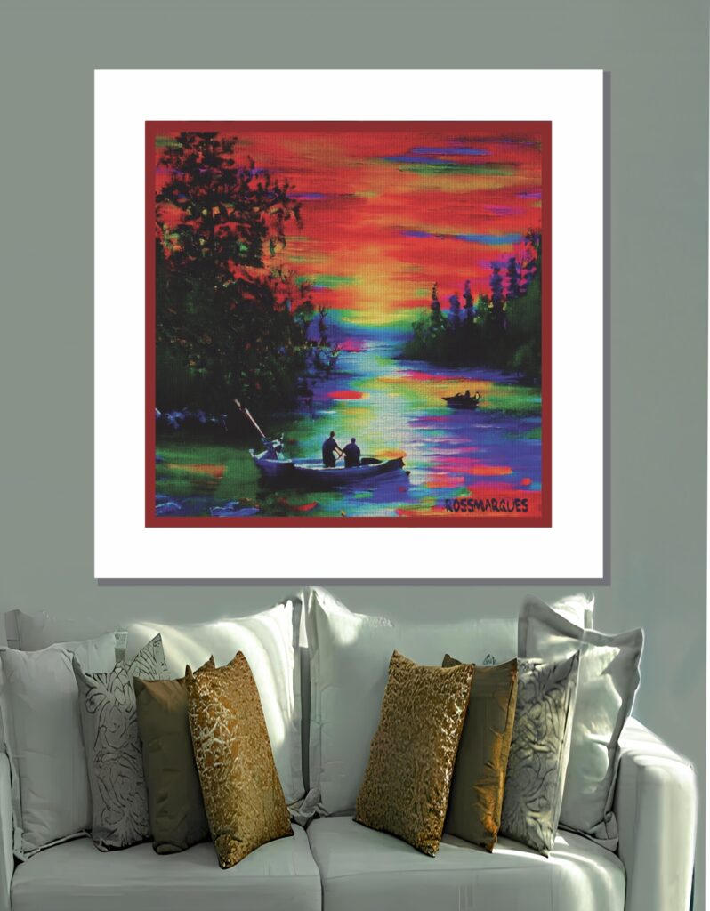 Barqueiros quadro em MDF 40x40cm