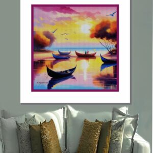 Canoas quadro em MDF 40x40cm