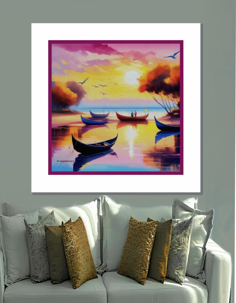 Canoas quadro em MDF 40x40cm